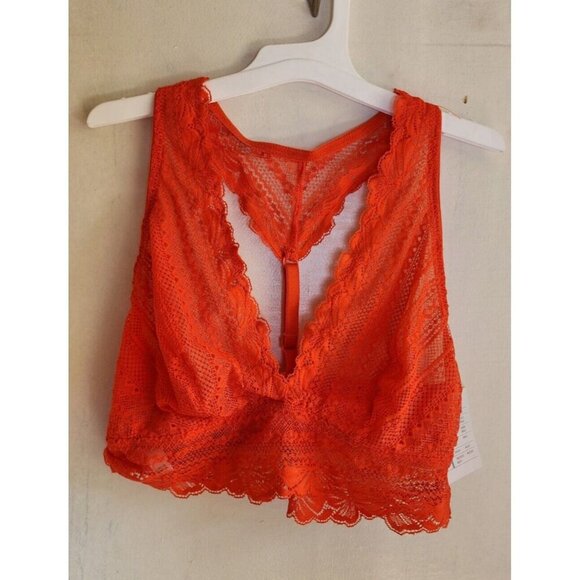New Auden Women's Orange Lace Bralette Racerback Adjustable Straps Size S - Picture 1 of 6